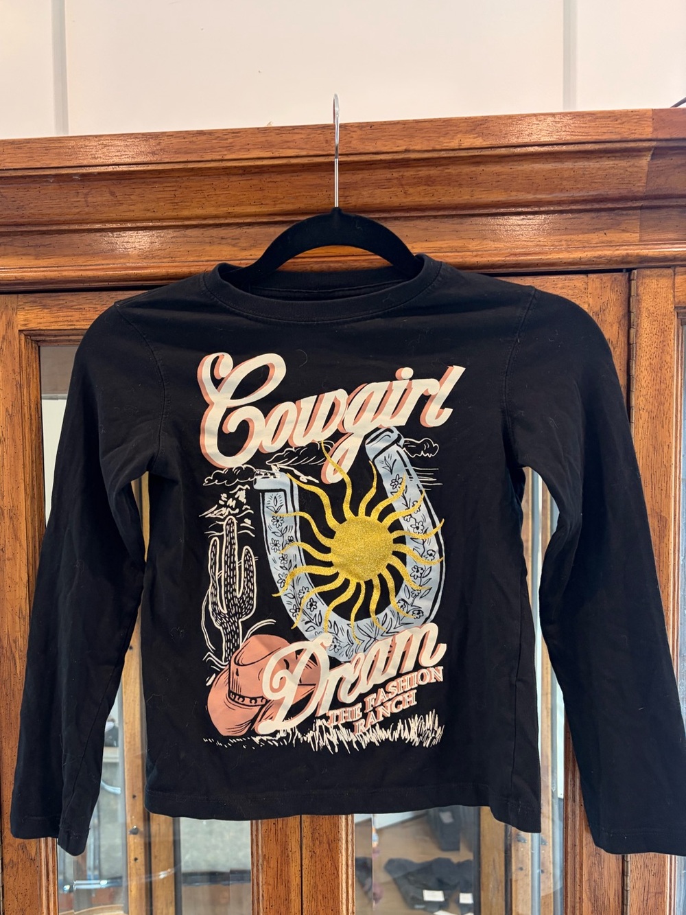 Zara Black 'Cowgirl Dream' Graphic Long-Sleeve Tee